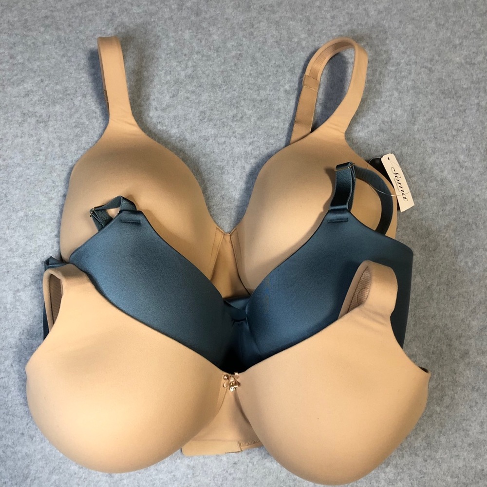 Soma Nude and Teal Smooth T-shirt Bras